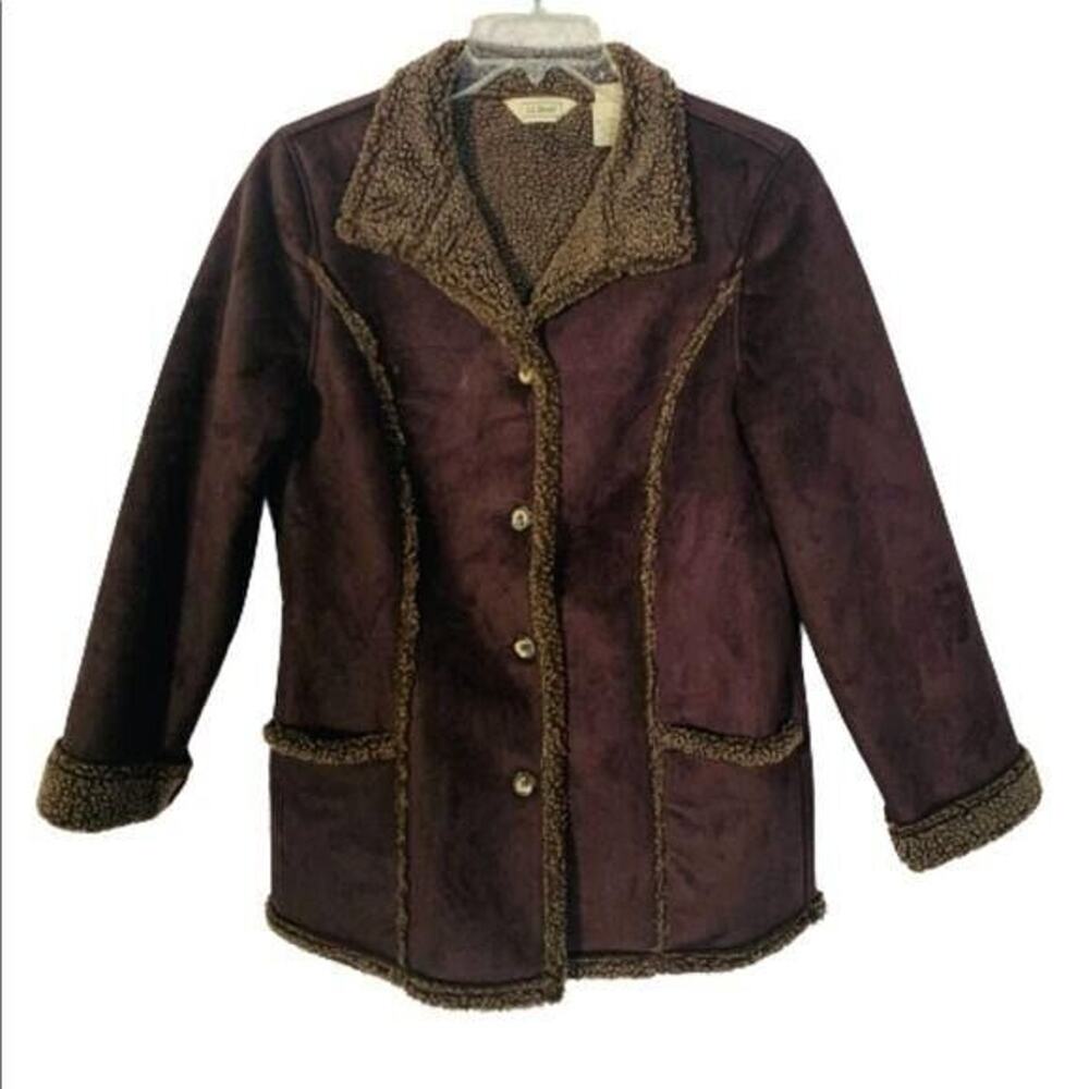 L. L. Bean Fleece Lined Brown Jacket Size Medium